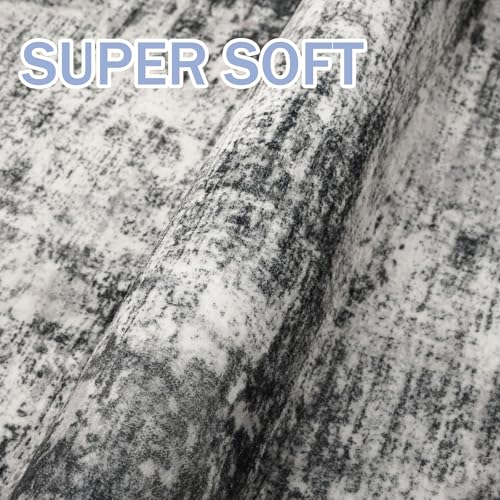 Modern Abstract Area Rugs 5x7 Ft Washable Rugs for Living Room (Black/Grey/White / 5' x 7' (Rectangular))