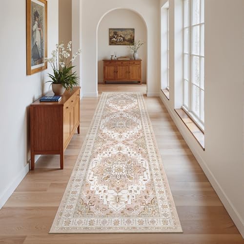 Hallway Runner Rug 2x8 Washable Kitchen Rugs Non (Pink / 2' x 8' (Runner))