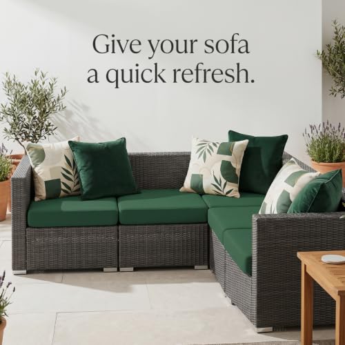 4 Pcs Stretch Cushion Covers (Pine Green / Seat Cover)