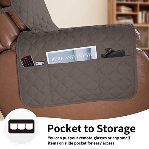 Reversible Couch Cover (Taupe/Ivory / Large Recliner)