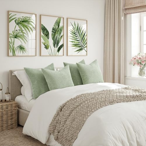 20x20 inch Decorative Sage Green Throw Pillow Covers (Sagegreen / 20" x 20" (Pack of 4))