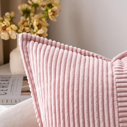 Decorative Throw Pillow Covers for Couch 18x18 Inch Pink 2 Pack (Pink / 18" x 18" (Pack of 2))