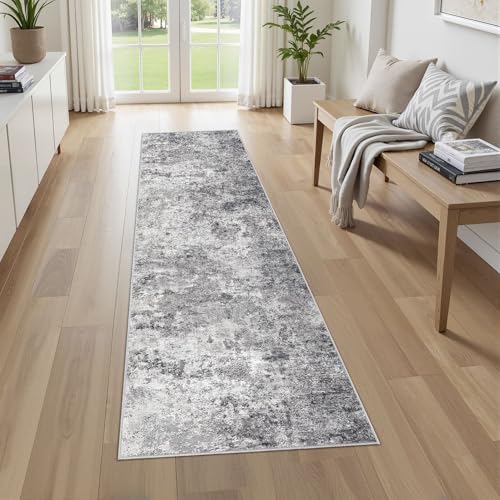 2x8 Washable Runner Rug for Hallway (Grey / 2' x 8' (Runner))