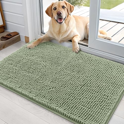 Dog Door Mat for Muddy Paws 36x24 (Sage Green / 36" X 24")