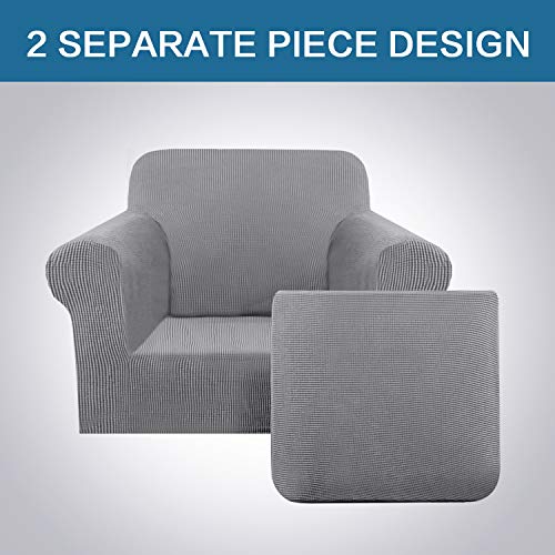 2 Pieces Armchair Cover Chair Slipcovers with Arms Furniture Protector Cover Fit Armchair Width Up to 47 Inch (Small / Dove)