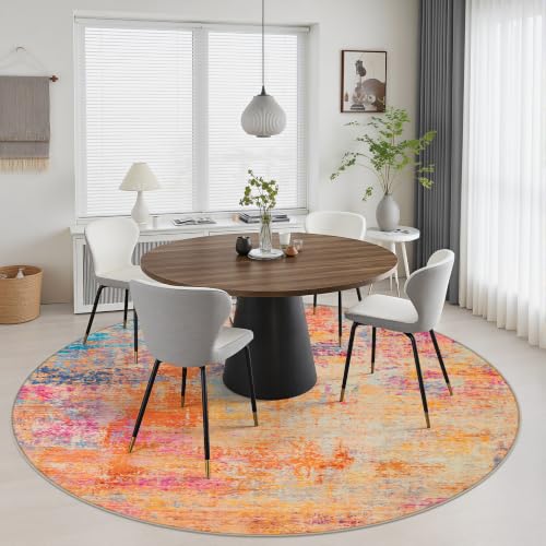 Round Area Rug Living Room (Galaxy Haze / 5' (Round))