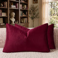Burgundy Velvet Pillow Covers 12x20 Decorative Pillows Pack of 2 (Burgundy / 20" x 12" (Pack of 2))
