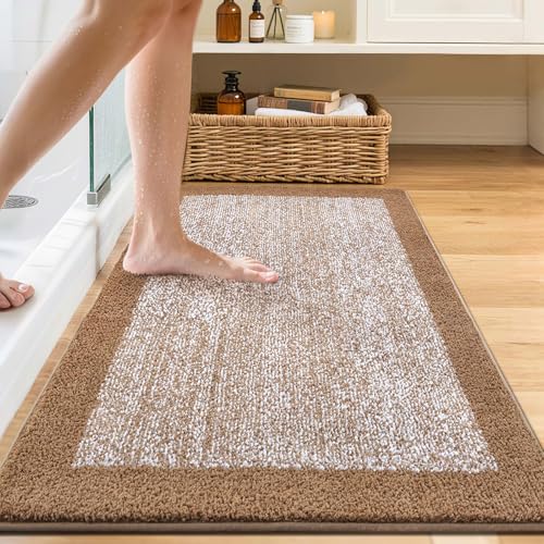 48x24 Long Bathroom Rugs Non Slip Washable (Coffee / 2' x 4' (Rectangular))