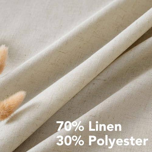 Living Room Linen Curtains (52"W x 54"L (Pack of 2) / Castle Wall)