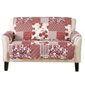 Reversible Patchwork Loveseat Cover (Loveseat / Patchwork - Burgundy)