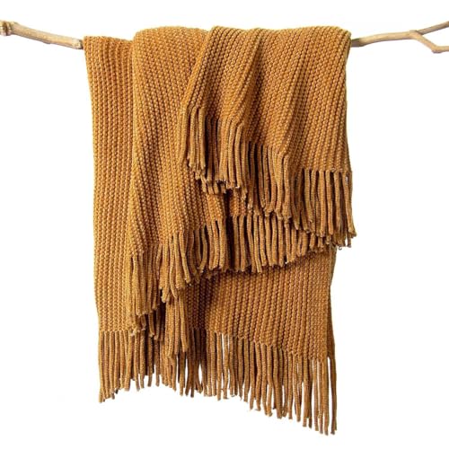 Throw Blanket for Couch (J-golden / 50*60'')