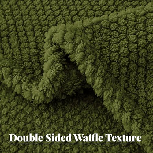 Extra Large Soft Fleece Throw Blanket for Couch (Olive / Throw(50x70 In))