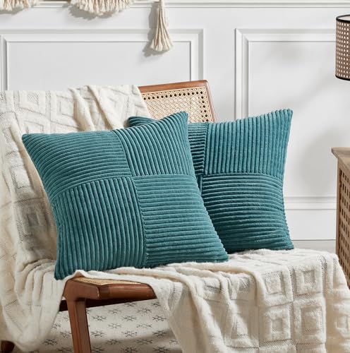 2 Packs Teal Euro Decorative Throw Pillow Covers 26x26 Inch for Living Room Couch Bed (Teal / 26" x 26" (Pack of 2))