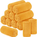 12 Pcs Flannel Throw Blankets Bulk Outdoor Wedding (Mustard Yellow)