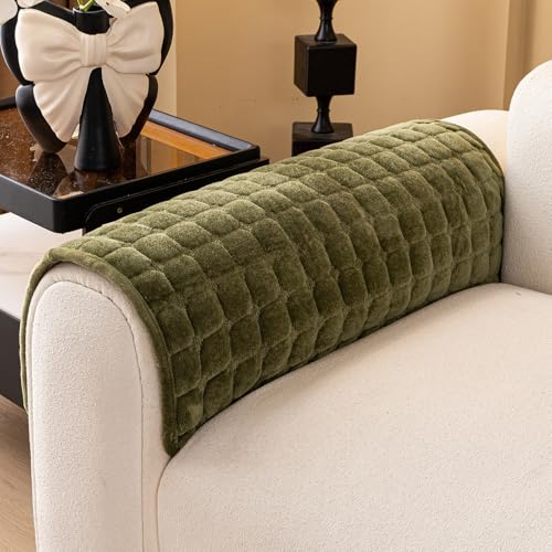 Sectional Velvet Couch Covers for 1 Seat (Dark Green / 1PC/27.6"x27.6"/Armrest & Chair)