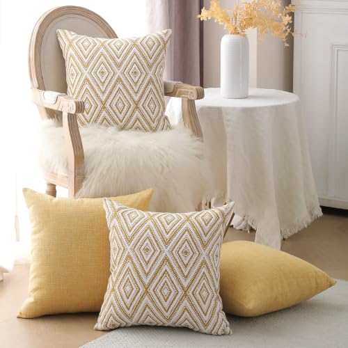 Throw Pillow Covers 18x18 (Ochre / 18" x 18" (Pack of 4))