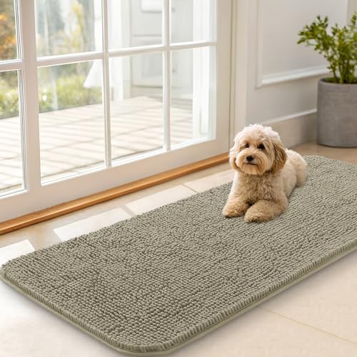 Dog Door Mat for Muddy Paws 47x20 (Warm Taupe / 47" X 20")