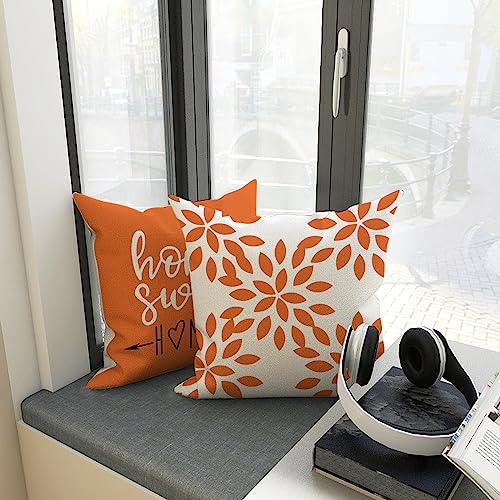 Fall Pillow Covers 22x22 Set of 4 (Orange / 22" x 22" (Pack of 4))