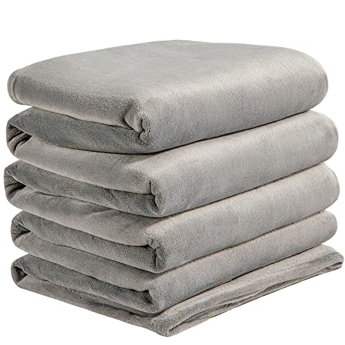 Fleece Blanket Soft Plush Oversized Bed Blanket Grey 120"x120" (Grey / Oversized King(120"x120"))