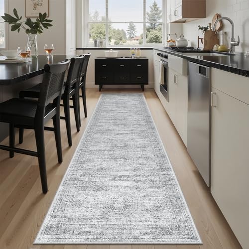 Runner Rug 2x8 Washable Non (Grey / 2' x 8' (Runner))