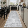 Runner Rug 2x8 Washable Non (Grey / 2' x 8' (Runner))