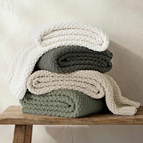 HOME Chunky Chenille Knit Throw Blanket (Charcoal Gray / 60" X 80")