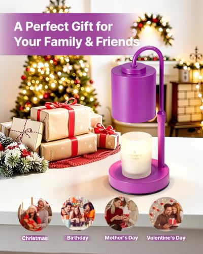 Dimmable Candle Warmer Lamp with Timer (Purple)