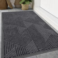 Front Door Mat Outside Entrance (Medium Grey / 59" X 34")