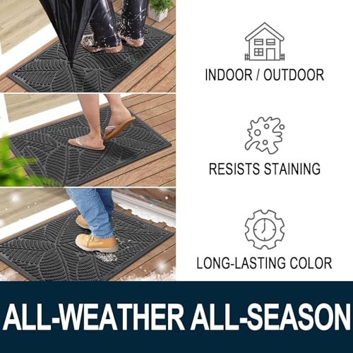 Waterproof Front Doormat (Light Grey / 47" X 32")