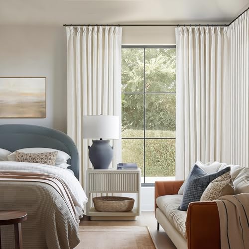 Natural Extra Wide Pinch Pleat 108 Inch Curtains 60 Inch Wide (Natural / 60"W x 108"L (Pack of 1))