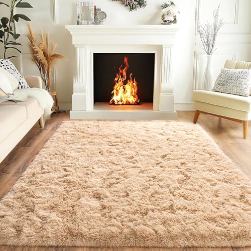 Fluffy Area Rug for Bedroom 4x6 (Camel / 4' x 6' (Rectangular))
