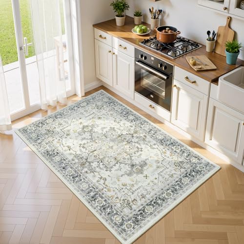 3x5 Taupe Grey Rugs for Bedroom Living Room (Sunflower Grey/Taupe / 3' x 5' (Rectangular))