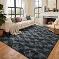 6x9 Ft Large Shag Rugs for Bedroom Living Room for Men Boys (Fb Black Grey 5sm06 / 6' X 9' (Rectangular))