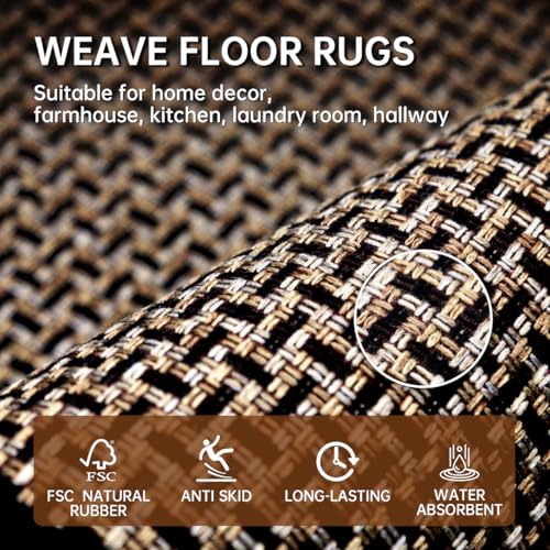 Kitchen Rugs Non Slip Washable 2 (Black)