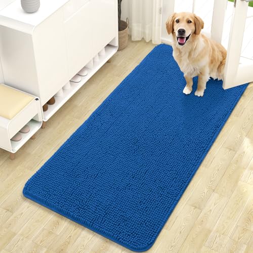 Dog Door Mat for Muddy Paws 47x24 (Deep Navy Blue / 47" X 24")
