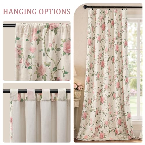 Vintage Floral 100% Blackout Curtains 84 Inch 2 Panels (Circulating Roses / 52"W x 84"L (Pack of 2))
