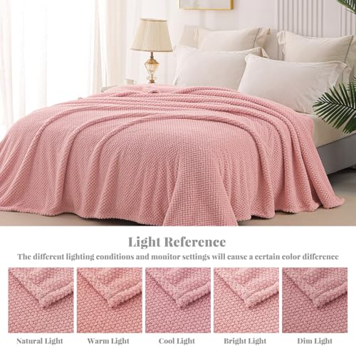 Soft Fleece Twin Size Bed Blanket (Pink / Twin(60x80 In))