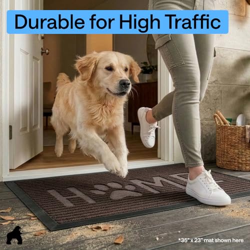 WeatherMAX Door Mat (Espresso Home Paw / 35" x 23")