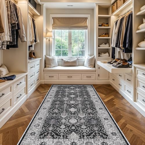 Washable 4x8 Hallway Runner Rug (4' x 8' (Rectangular) / Black/Navy)