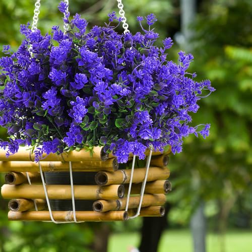 Fake Outdoor Flowers Artificial Purple Flowers Plants (Purple / 10 Pcs)