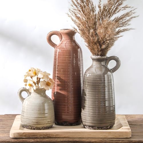 Ceramic Vases Set of 3 (010 - Brown)