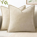 Decorative Couch Throw Pillow Covers 22x22 Inch Beige 2 Pack (Beige / 22" x 22" (Pack of 2))