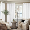 Snow White Pinch Pleat Semi Sheer Linen Curtains W70xL84 1 Panel (Snow White / 70"W x 84"L (Pack of 1))