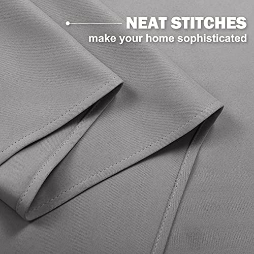 Small Curtain for Half Window Blackout for Bathroom Living Room (Silver Gray / 42"W x 36"L (Pack of 2))