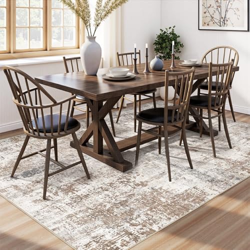 8x10 Washable Area Rug (Brown/Grey/Red / 8' x 10' (Rectangular))