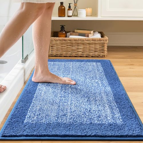 Bathroom Rugs 30x20 Non Slip Washable (Blue / 1'8" x 2'6" (Rectangular))