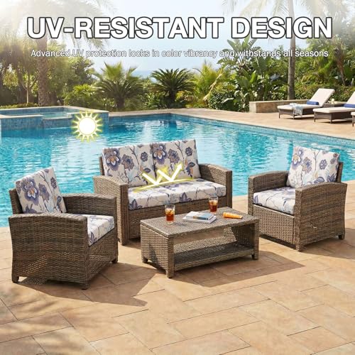 14Pcs Patio Cushion Covers (Vintage Flower / 14PCS)