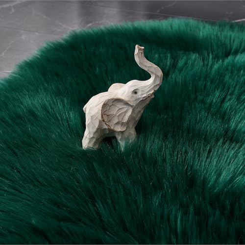 Ultra Soft Fluffy Shaggy Area Rug Faux Fur Rug Chair Cover Seat Pad Fuzzy Area Rug for Bedroom Floor Sofa Living Room (Darkgreen / 2' x 3' (Sheepskin))