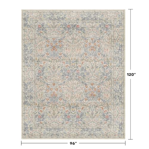 8x10 Washable Rug for Living Room (Beige Blue / 8' x 10' (Rectangular))