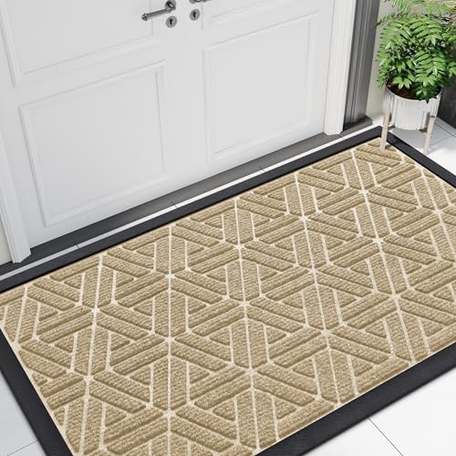 Front Door Mat Outside Entrance (Beige / 47" X 23")